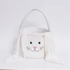 Longues Oreilles Pâques Lapin Panier Festive En Peluche Oeufs De Pâques Seau Lapin Sourire Visage Bonbons Cadeau Sac Festival Parti Sac À Main pour Enfants RRA11298