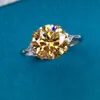 Solitaire 3CT Topaz Promise Anello 925 Sterling Silver Engagement Wedding Band anelli per le donne regalo di gioielli dito di lusso da sposa