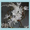 Jewelryjonnafe Tessuto Foral Wedding Crown Jewelry Opal Crystal Bridal Hair Wreath Aessories Sier Color Women Headpiece Drop Delivery 2021 7C