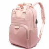 Weibliche rosa Rucksack Frauen Laptop Rucksack 14 15 Zoll Frau wasserdichte Bagpack Schultaschen für Teenager Mädchen Frauen Rucksack 210929