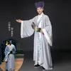 Hanfu男性の民族の服中国の古代様式のテレビ映画演奏段階摩耗大臣のアパレルの3王国期間Zhuge Liangの衣装