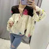 Ankunft Frauen Patchwork Print Casual Kimono Blusen Damen V-Ausschnitt Chic Smock Shirt Chiffon Femininas Blusas Tops LS6397 210420