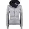 Herbst Winter Hoodies Sweatshirts Frauen Glaube Gesticktes Sweatshirt Langarm Pullover Weihnachten Lässige Warme Kapuzenoberteile 210803