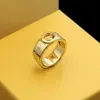 Europe America Fashion Style Lady Women Titanium Steel Engraved F Letter 18K Gold Hollow Out Wide Rings Size US6-US9