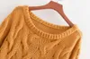 women basic solid color o neck Eight strands knitting loose sweater long sleeve pullovers autumn female casual chic tops S019 210420