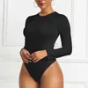 Women O Neck Long Sleeve Solid White Sexy Bodysuit Women Black Autumn Winter Body Top Gray Casual Lady Streetwear Bodysuits Y0927