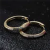 Mafisar 2021 Trendy Copper Zircon Hoop Earrings For Women Girls Big Circle Rainbow Jewelry Best Party Wedding Christmas Gift