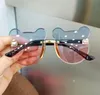 Children Sunglasses Cartoon Bear Shades Boys Girls Eyewear Cute Kids Sun Glasses UV400 PC Clear Lense Rimless