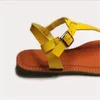 2022 strand dames sandalen zomer vrouwen platte schoenen platte hak open teen flip flops gesp lederen sandaal groot formaat 37-41