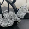 Rhinestone Sandały Kapcie Buty Damskie Lato Wysokie Szpilki Pompy Obcasy Pleciane Diamante Peep Toe Femme