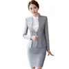 Suit de jupe professionnelle Femelle Two-Piece Plus Taille Vêtements pour femmes automne, veste de dames élégantes décontractées Slim 210527