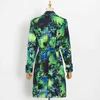 Imprimez des vestes florales pour femmes revers manches longues à manches simples coups de couleur Trenchs de couleur Femmes de mode 210524