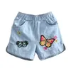 Verano Casual 2 3 4 6 8 10 12 años Niños Bordado Flor Algodón Bolsillo Denim Blue Shorts para pequeños bebés Niños Niñas 210723