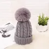 Autumn Winter pompom cap Hats For Women Crochet Knitted Hat Caps Keep Warm Fur Ball Pompom Beanies Hats RRB12456