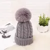 Automne Hiver pompon casquette Chapeaux Pour Femmes Crochet Tricoté Chapeau Casquettes Garder Au Chaud Boule De Fourrure Pompon Bonnets Chapeaux RRB12456