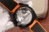 OMF Cal A9900 Cronógrafo Automático Relógio Masculino PVD Aço Preto Laranja Moldura Jateada e Mostrador Pulseira de Borracha de Nylon 215 92 46 51 0285a