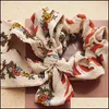 Pony Tails Holder Jewelry Jewelrykorean Style Floral Ribbon Woman Bowknot Flower Ties Scrunchies Girls Elastic Hairband Hair Aessories Drop