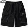 Summer 2021 Harajuku Cargo Shorts Big Pockets Men Hip Hop Short Joggers Streetwear Black Baggy Shorts Track Trousers HipHop H1210