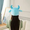 Simpatico corno di mucca blu orecchie cappello di peluche divertente zodiaco cinese anno del bue peluche berretto capodanno festival favore di partito foto Y21111