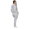 Höst Vinter Kvinnor Joggare Passar Sätt Solid Svart Svettdrag 2021 Långärmad Hoodie + Sweatpants Tracksuit 2 Piece Set Women's Tracksuits