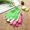 Gants de nettoyage exfoliants pour la peau et le corps, couleur bonbon, mitaines de bain, gommage, Massage, gants de bain pour les doigts, Spa