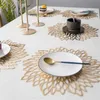European Table Placemat Lotus Leaf Pattern Kitchen Plant Kaffe Mat Coaster Board Heminredning 210817