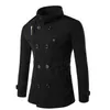 Mode mannen winter wollen jas heren casual merk effen kleur mengsels en erwt mannelijke trench overjas 211126