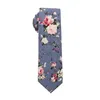 Dorywczo Kwiatowy Drukuj Neck Krawat Dla Mężczyzn Skinny Bawełniane Męskie Krawaty Klasyczne Garnitury Akcesoria Mody