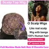 Peruca Kinky Máquina Completa com Bangs 200 Densidade Remy Brasileiro Afro Curly Human Hairs para mulheres negras