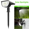 Lampade da giardino 32 LED Solar Garden Light Lampadina a punta impermeabile Illuminazione esterna per lampada da faretti per paesaggi decorativi