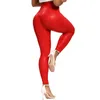 PU couro yoga calças empurrar as leggings de cintura alta energia running calças de agachamento à prova de agulha jogging esportes leggins ginásio calça H1221