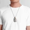 Giappone e Corea del Sud Takahashi Goro Feather Necklace men039s coppia di studenti in acciaio al titanio hip hop Eagle Claw Takahashi Leaf P5790138