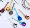 High quality silver blue Stainless steel Guitar Bass spoon musical instruments coffee mixing spoons Home Kitchen Dining Flatware Stirring spoon