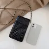 Designer mobiltelefon plånbok handväska fodral påse Fashion Square med kedja för iPhone 13 12 11 Pro Max XS XR XSMAX 7 8 plus high end luxurys designers mobiltelefon fall