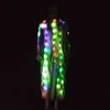 LED 코트 긴 모피 여자와 가벼운 무대 정장 재킷 여자 옷 211213