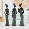 3 pièces/ensemble femmes africaines Figurines résine artisanat Tribal dame Statue exotique poupée bougeoir cadeau décoration de la maison Sculptures