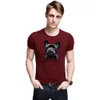 Wilder Mops-Hund bedruckte Herren-T-Shirts Neuheit Französische Bulldogge T-Shirts Herren-Baumwoll-Kurzarm-T-Shirts S ~ 5XL 210409