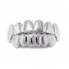 Conjunto de dentes Grillz de alta qualidade masculino hip hop joias banhadas a ouro real grelhadores