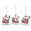 Slitta Sci Auto Ciondolo in legno Creativo Fresco Decorazioni natalizie Elk Old Man portachiavi Capodanno Xtmas Tree Ornaments HH0018