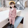 Baby Girl Clothes Plaid Jacket Pants Girl Set Set Casual Style Girls Clothing Set Spring Autumn Kid Clothes 210412