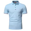 Desenhos manga curta camisa polo homens casual moda negócio polo camisa verão aconchegante lapela homens polo camisas de algodão