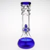 Blue Glass Bongs Joint 14.4mm Downstems Bowl 32cm In-Line Percolato Billiga Hookahs Handhållen Olje Riggar Glas Bong Smokng Vattenrör