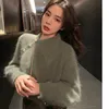 Kvinnor Cashmere Sweater Koreansk stil Strikkad Casual Höst Kvinna Lösa Asymmetriska Pullovers Pull Femme 210519