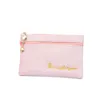 INS Pochette portatile in flanella blu rosa Borsa portamonete da donna Portamonete con chiave magnetica Borsa portafogli mini portaoggetti