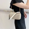 Bolso tejido idílico de verano, bolso de paja para viaje en la playa, bolso para axilas, bolsos de hombro que combinan con todo, bandolera, cuerpo cruzado pequeño cuadrado