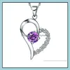 Pendant Necklaces & Pendants Jewelry Fashion Austrian Romantic Crystal Necklace 925 Sterling Sier Korean Cz Diamond Love Heart Shaped Box Ch