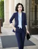 Costumes d'affaires pour femmes rayées de haute qualité avec pantalon et blazer manteau professionnel dames bureau vêtements de travail blazers femmes deux