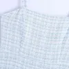 スウィート女性正方形襟Aラインドレス夏のファッションレディースイングランドスタイル女性テクスチャミニストラップ210515