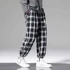 Autumn Plaid Pants Men Fashion Loose Hip Hop Casual Trousers Korean Male Harem Pant All-match Confortable Joggers Streerwear 211201