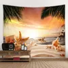 Arazzo Decorazione Tenda Tovaglia da picnic Appeso Casa Camera da letto Soggiorno Dormitorio Decorazione Spiaggia Stella marina Pesce di mare 210609